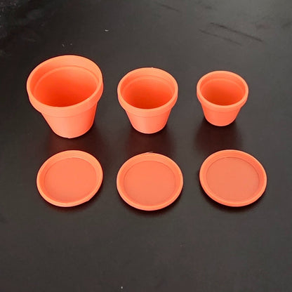 1:12 Scale Dolls House Miniature – Set of 3 Indoor/Outdoor Plant Pots Terracotta