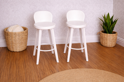 1:12 Scale Dolls House Miniature - IKEA-Inspired 2x Pub Bar Stools / Chairs