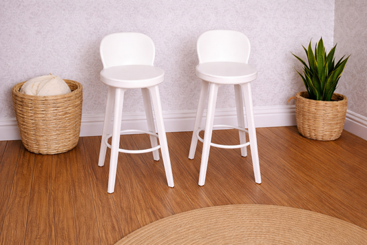 1:12 Scale Dolls House Miniature - IKEA-Inspired 2x Pub Bar Stools / Chairs
