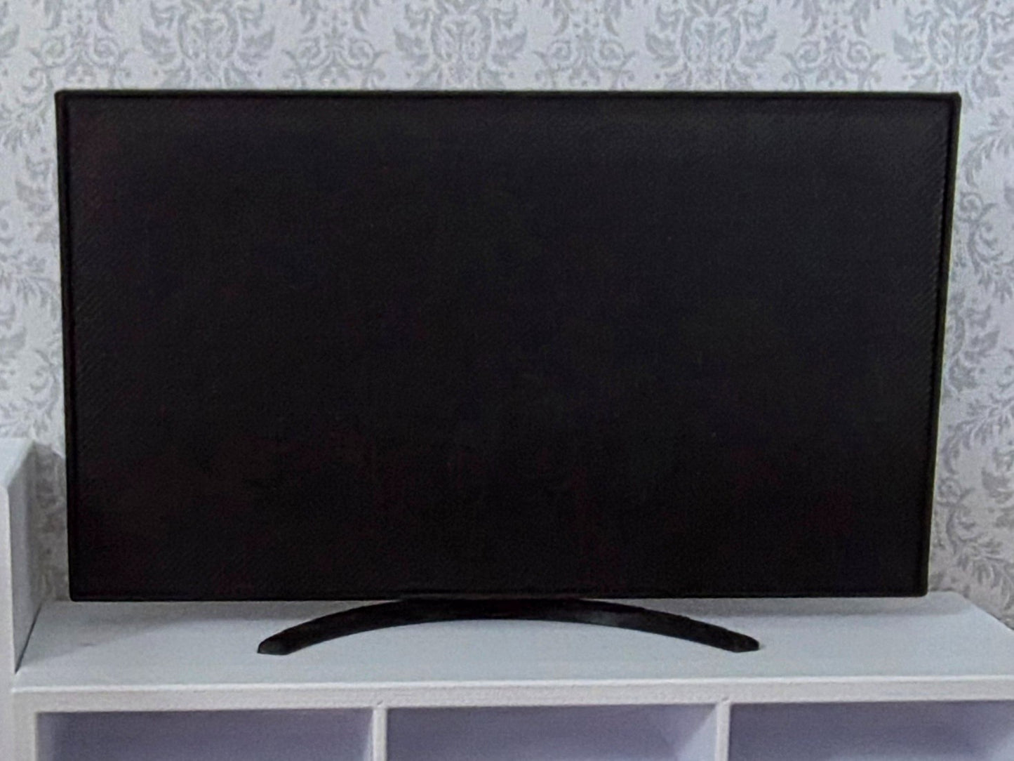 1:12 Scale Dolls House Miniature – LCD TV with Stand - 65” Style Television