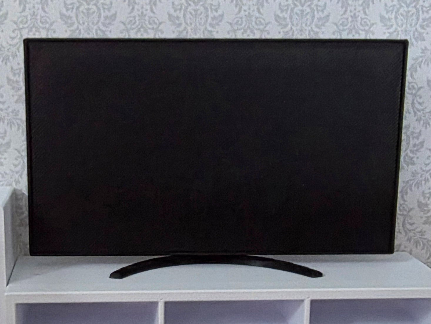 1:12 Scale Dolls House Miniature – LCD TV with Stand - 65” Style Television