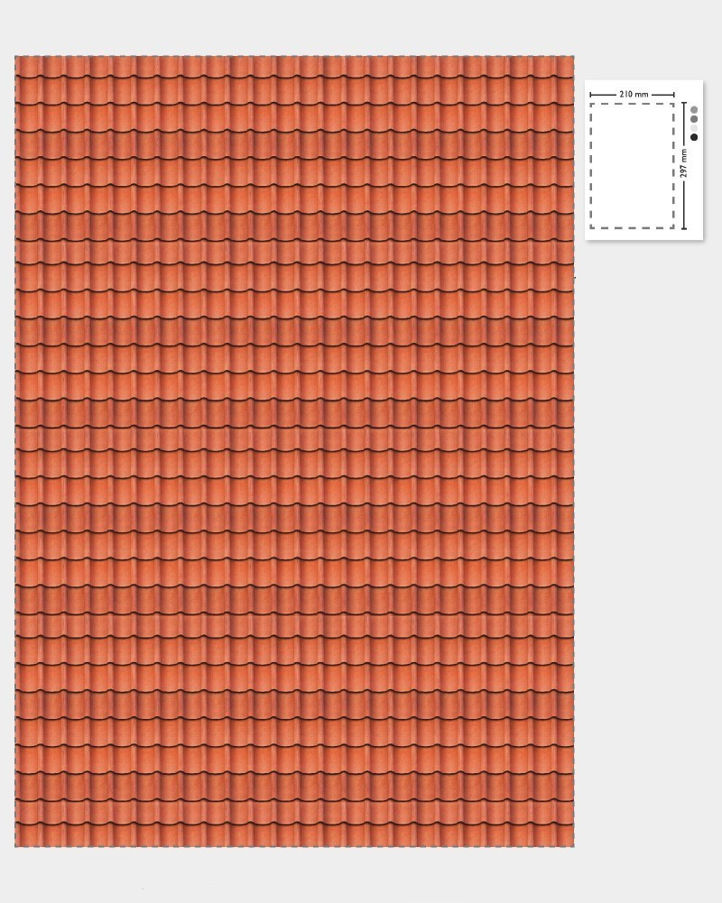 1:12 Scale Dolls House Miniature – Terracotta Roof Tiles/Roofing Sheets x2
