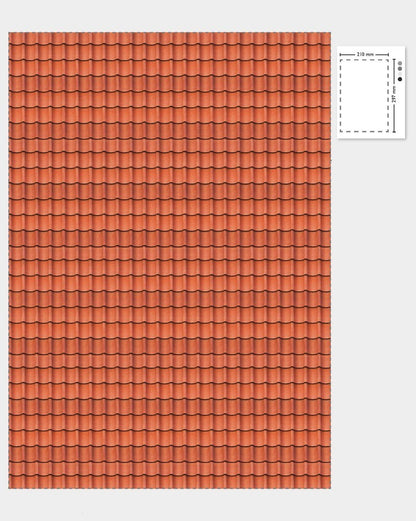 1:12 Scale Dolls House Miniature – Terracotta Roof Tiles/Roofing Sheets x2