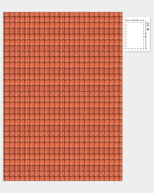 1:12 Scale Dolls House Miniature – Terracotta Roof Tiles/Roofing Sheets x2