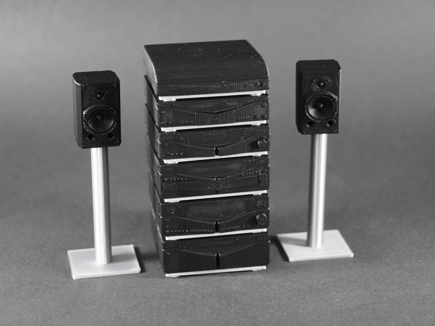 1:12 Scale Dolls House Miniature – Separates Hi-Fi System with Speakers & Stands