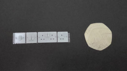 1:12 Scale Dolls House Miniature – Plug Sockets & Light Switches Pack. SILVER