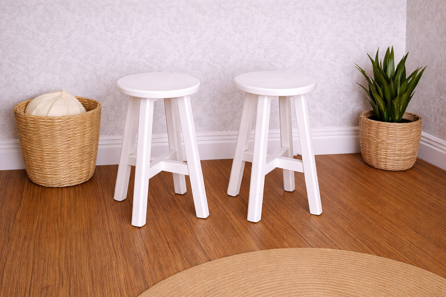 1:12 Scale Dolls House Miniature - IKEA-Inspired 2x Kitchen / Pub Bar Stools