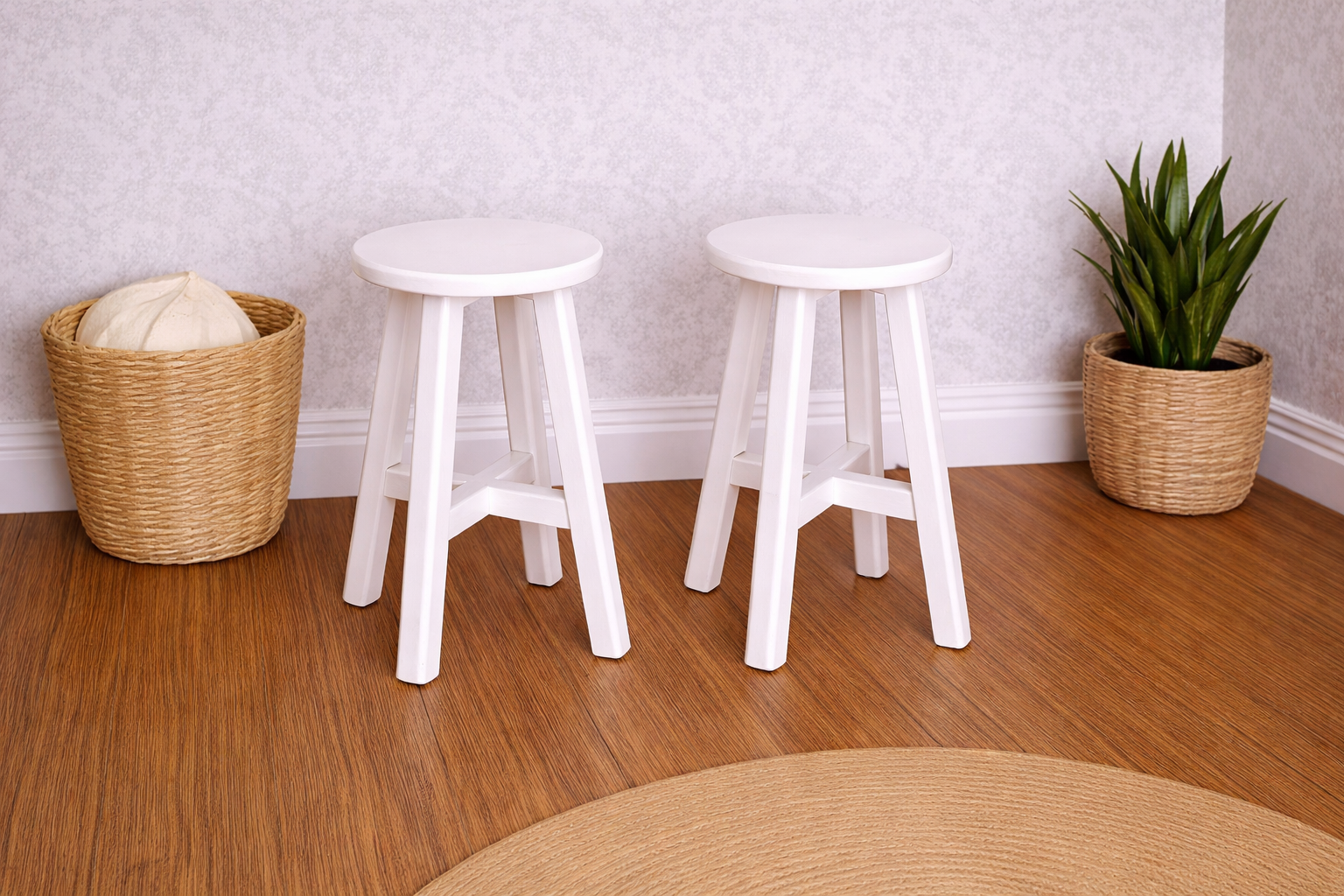 1:12 Scale Dolls House Miniature - IKEA-Inspired 2x Kitchen / Pub Bar Stools