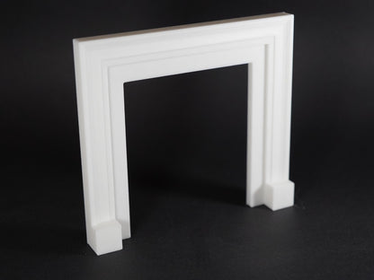 1:12 Scale Dolls House Miniature – Modern Contemporary Fireplace & Marble Hearth