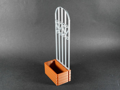 1:12 Scale Dolls House Miniature – Pot Planter with Trellis Design #6
