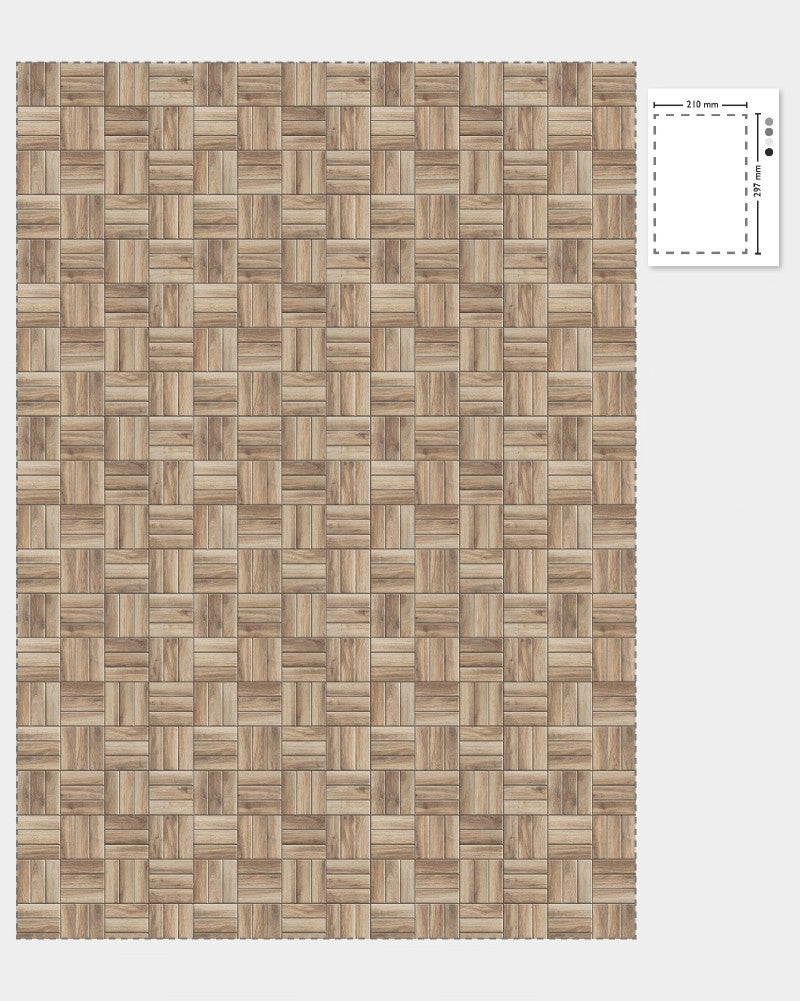 1:12 Scale Dolls House Miniature – Light Oak Wood Herringbone Flooring Sheets x2