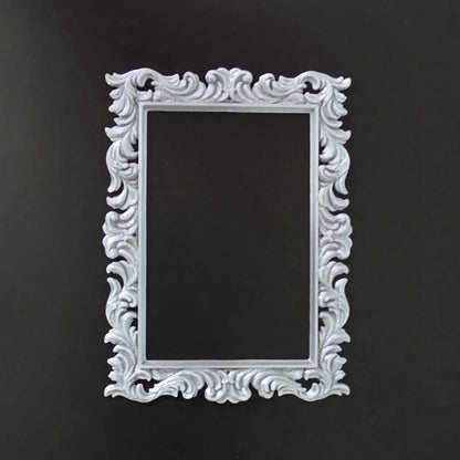 1:12 Scale Dolls House Miniature – Floral Silver Picture Frame 85mm x 64mm