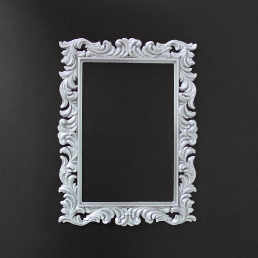 1:12 Scale Dolls House Miniature – Floral Silver Picture Frame 85mm x 64mm