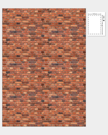 1:12 Scale Dolls House Miniature – Brick Wallpaper/Brickpaper/Cladding Sheets x2