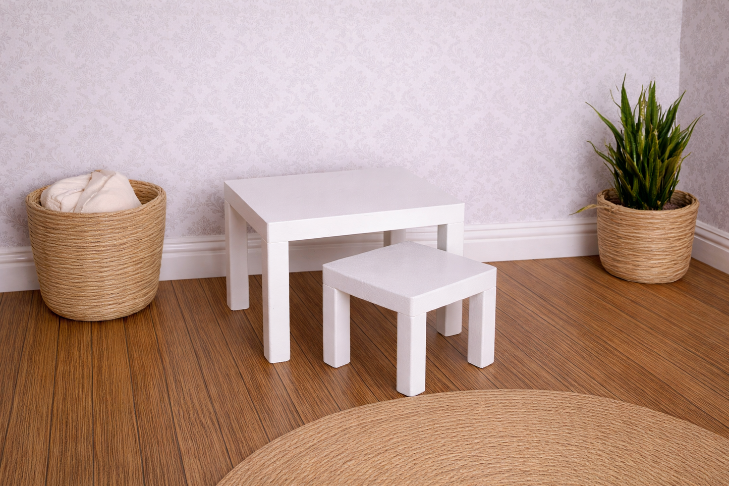 1:12 Scale Dolls House Miniature - IKEA-Inspired Lack Coffee & Small Table Set