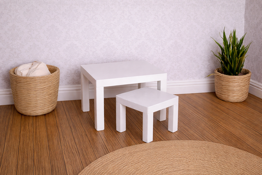 1:12 Scale Dolls House Miniature - IKEA-Inspired Lack Coffee & Small Table Set
