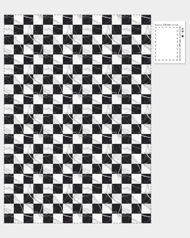 1:12 Scale Dolls House Miniature – Marble/Granite Effect Flooring Sheets x2