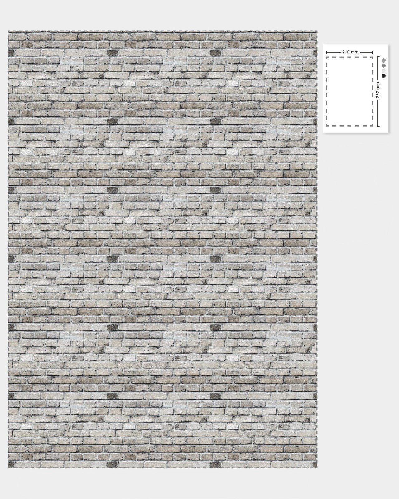1:12 Scale Dolls House Miniature – Brick Wallpaper/Brickpaper/Cladding Sheets x2