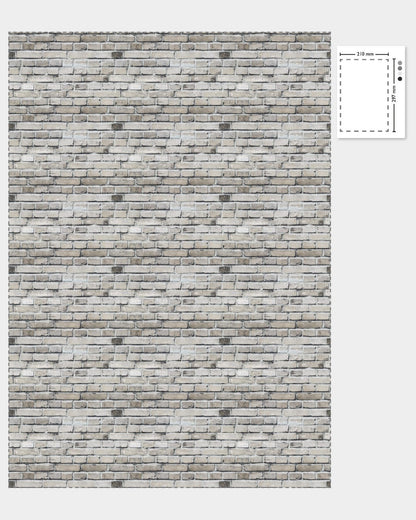 1:12 Scale Dolls House Miniature – Brick Wallpaper/Brickpaper/Cladding Sheets x2