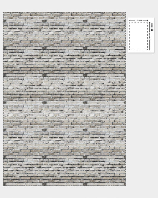 1:12 Scale Dolls House Miniature – Brick Wallpaper/Brickpaper/Cladding Sheets x2