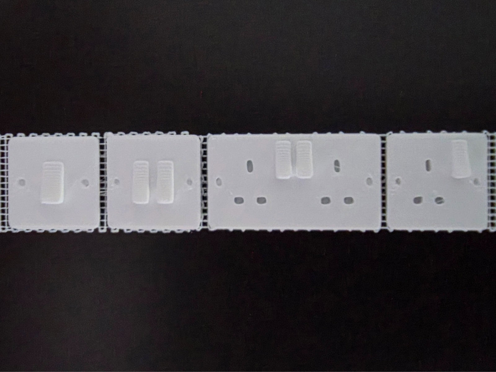 1:12 Scale Dolls House Miniature – Plug Sockets & Light Switches Pack. Detailed.