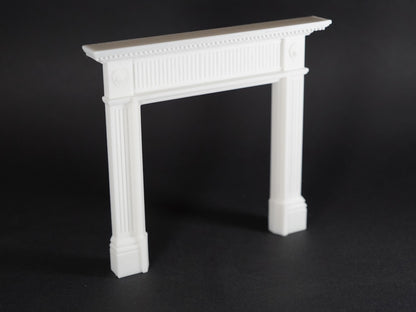 1:12 Scale Dolls House Miniature – Georgian Reeded Fireplace & Marble Hearth