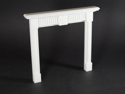 1:12 Scale Dolls House Miniature – Georgian Fleur Fireplace & Marble Hearth