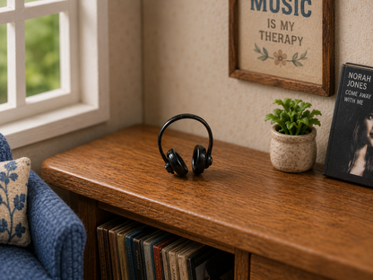 1:12 Scale Dolls House Miniature – Stereo Headphones