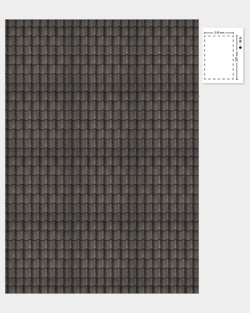 1:12 Scale Dolls House Miniature – Grey Slate Roof Tiles/Roofing Sheets x2