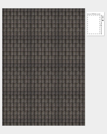 1:12 Scale Dolls House Miniature – Grey Slate Roof Tiles/Roofing Sheets x2