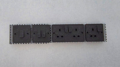 1:12 Scale Dolls House Miniature – Plug Sockets & Light Switches Pack. BLACK