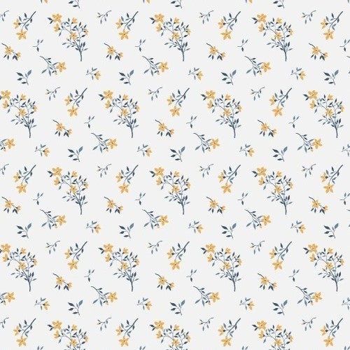 1:12 Scale Dolls House Miniature – Blue & Yellow Floral Wallpaper Sheets x2