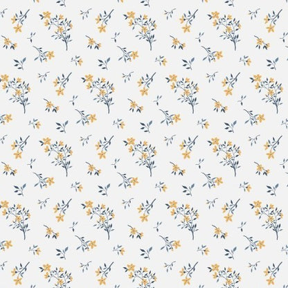1:12 Scale Dolls House Miniature – Blue & Yellow Floral Wallpaper Sheets x2