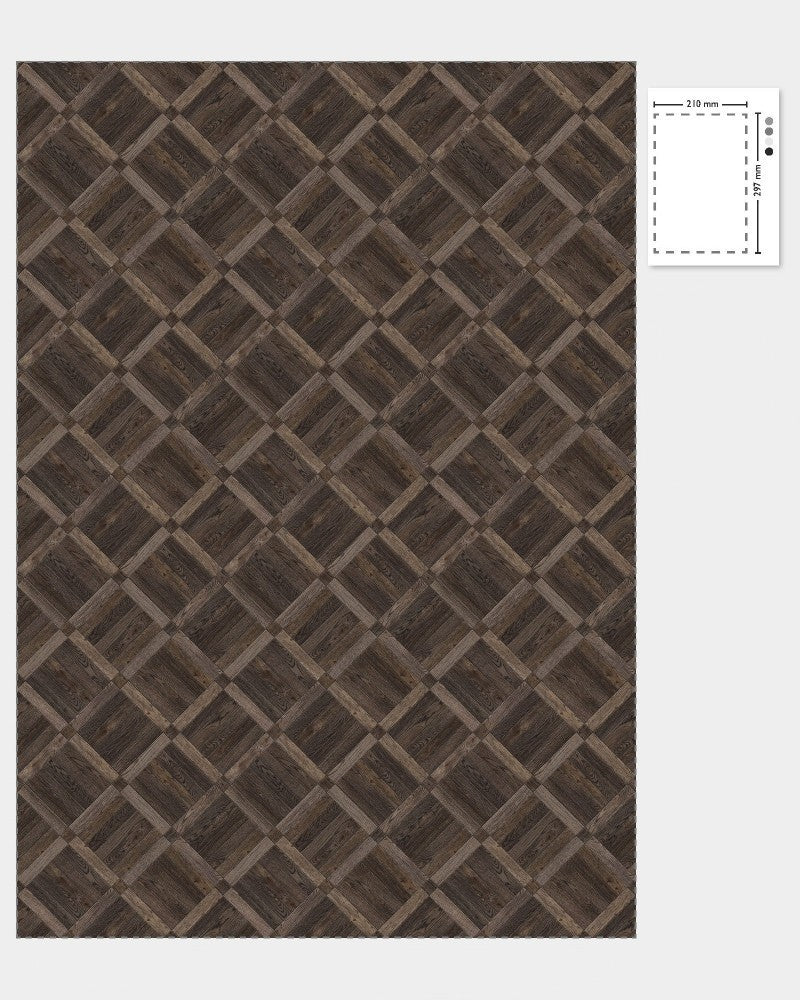 1:12 Scale Dolls House Miniature – Dark Parquet Block Flooring Sheets x2