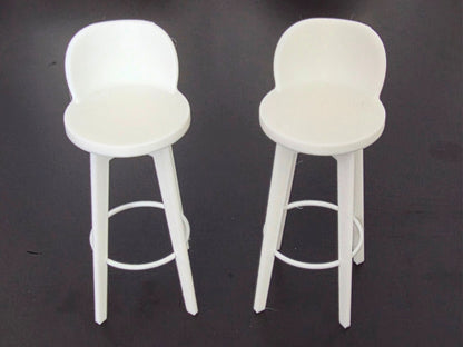 1:12 Scale Dolls House Miniature - IKEA-Inspired 2x Pub Bar Stools / Chairs