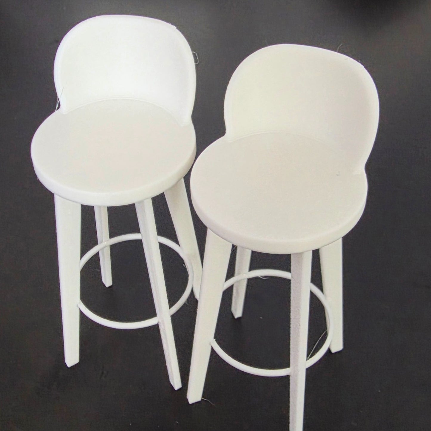 1:12 Scale Dolls House Miniature - IKEA-Inspired 2x Pub Bar Stools / Chairs