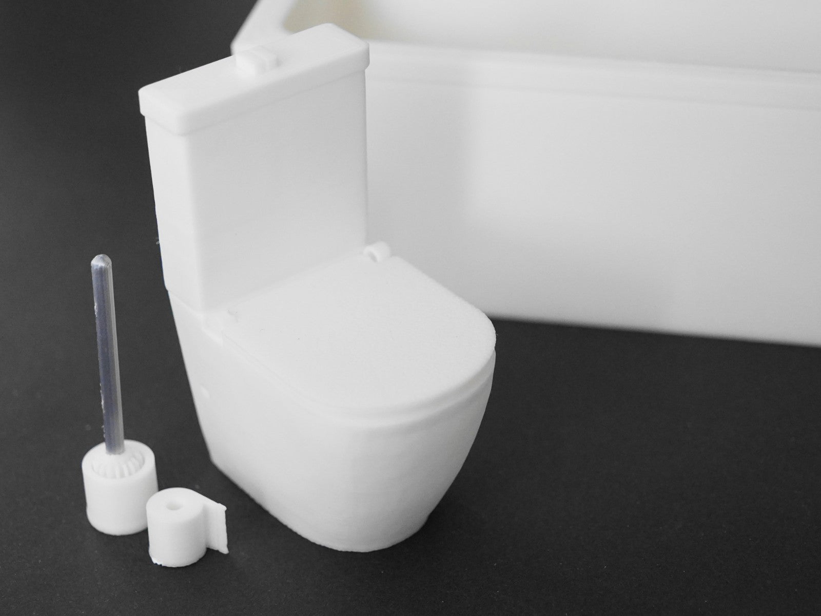 1:12 Scale Dolls House Miniature – Bathroom Set Including Toilet, Bath & Sink