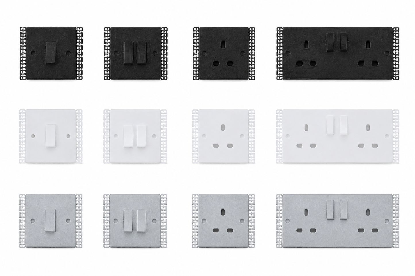 1:12 Scale Dolls House Miniature – Individual Plug Sockets & Light Switches. Detailed.