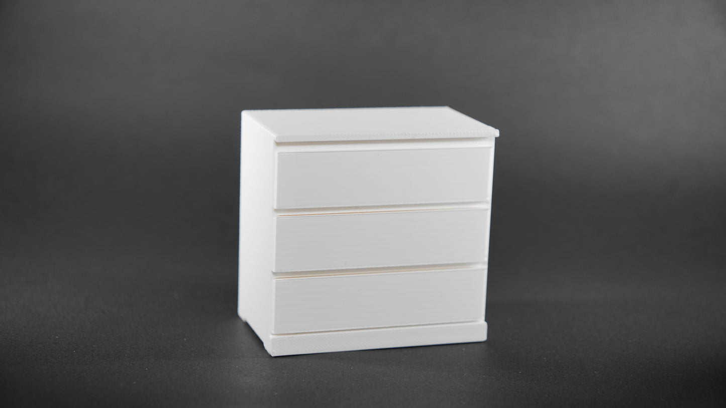 1:12 Scale Dolls House Miniature – IKEA-Inspired Chest of Drawers / Storage Unit
