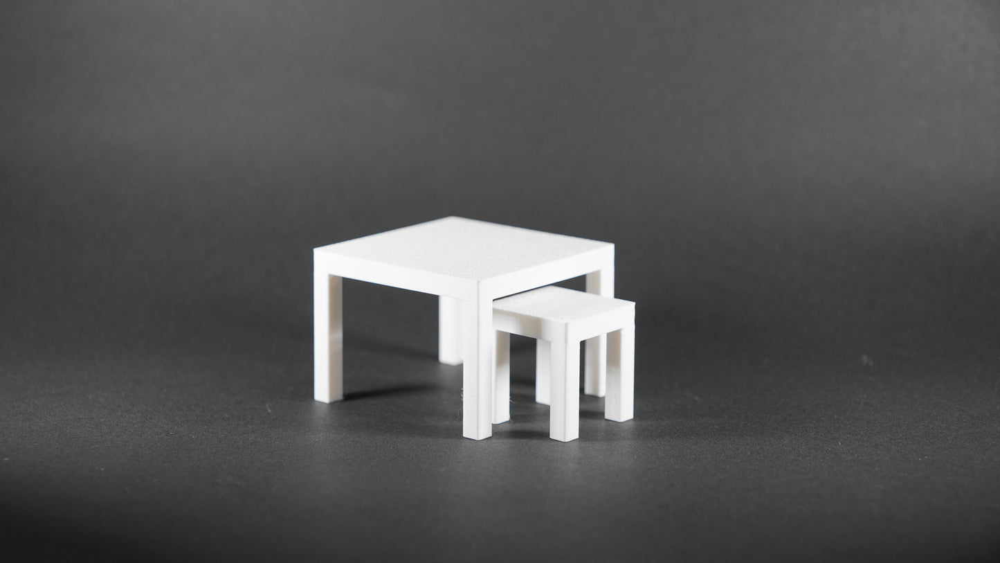 1:12 Scale Dolls House Miniature - IKEA-Inspired Lack Coffee & Small Table Set