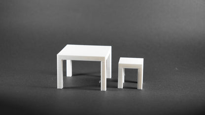 1:12 Scale Dolls House Miniature - IKEA-Inspired Lack Coffee & Small Table Set