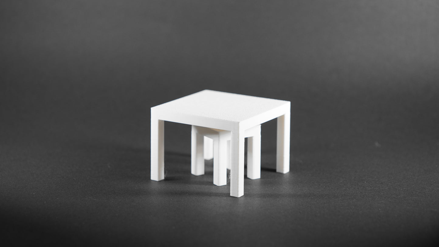 1:12 Scale Dolls House Miniature - IKEA-Inspired Lack Coffee & Small Table Set