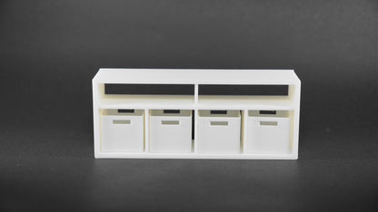1:12 Scale Dolls House Miniature – IKEA-Inspired TV Stand & Storage Drawers Unit