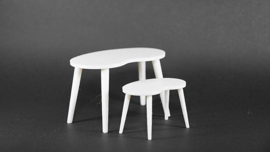 1:12 Scale Dolls House Miniature - IKEA-Inspired Coffee & Small Table Set