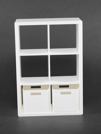 1:12 Scale Dolls House Miniature - IKEA-Inspired KALLAX 2x3 Shelving Unit
