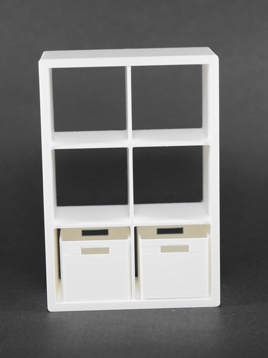 1:12 Scale Dolls House Miniature - IKEA-Inspired KALLAX 2x3 Shelving Unit