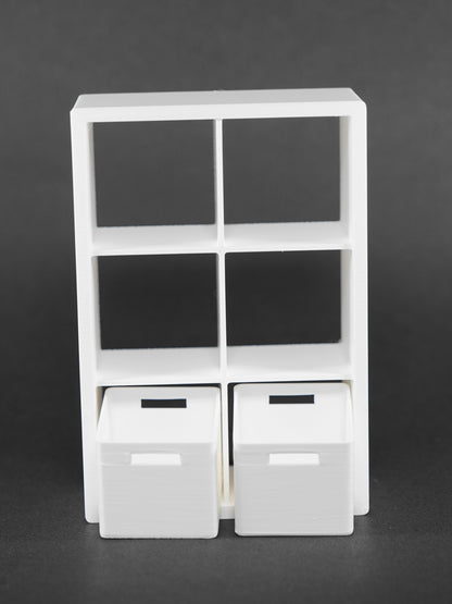 1:12 Scale Dolls House Miniature - IKEA-Inspired KALLAX 2x3 Shelving Unit