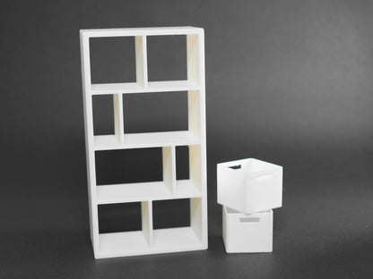 1:12 Scale Dolls House Miniature – IKEA-Inspired Shelving Unit with Storage