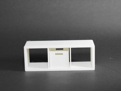 1:12 Scale Dolls House Miniature - IKEA-Inspired KALLAX 1x3 Shelving Unit