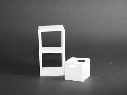 1:12 Scale Dolls House Miniature - IKEA-Inspired KALLAX 1x2 Shelving Unit
